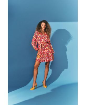 Women's Puff Sleeve Belted Dress