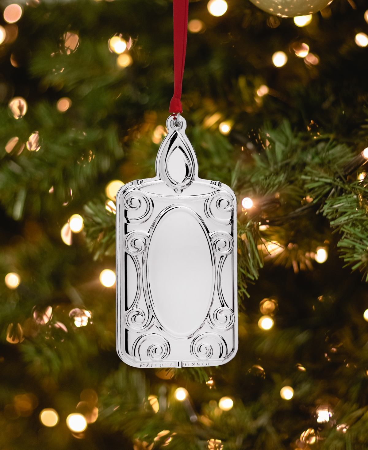 Wallace 2025 Silver-plated Engravable Candle Ornament, 13th Edition In Transparent