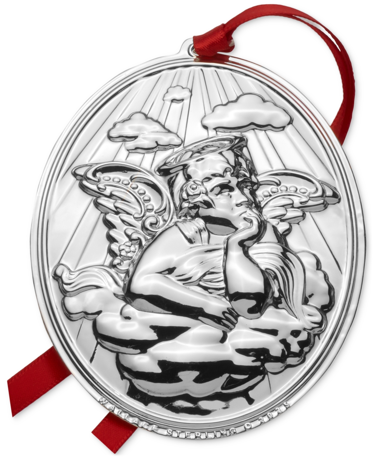 Wallace 2025 Sterling Silver Grande Baroque Angel Ornament, 25th Edition In Silver