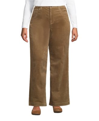 Lands' End Women's High Rise Wide Leg Corduroy Pants - Macy's