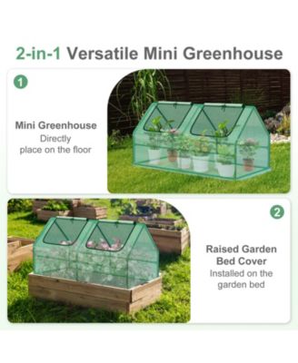 Mini Greenhouse Water Resistant UV Protected 2 Zipper Doors.