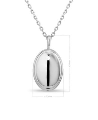 Contour-lined Dome Pendant Necklace in Sterling Silver, Adj 16/17/18 inch