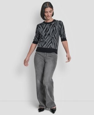 Women's Colorblock Short Sleeve Sweater