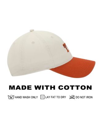 Texas Orange & White Washed Poplin Unstructured Baseball Cap