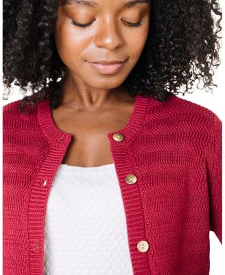 Women's Organic Chevron Stitch Cardigan Sweater