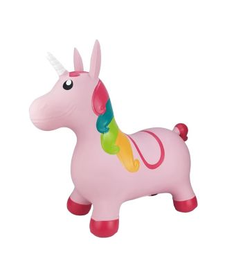 Inflatable Bouncy Ride-On Hopper W/ Pump - Pink Unicorn