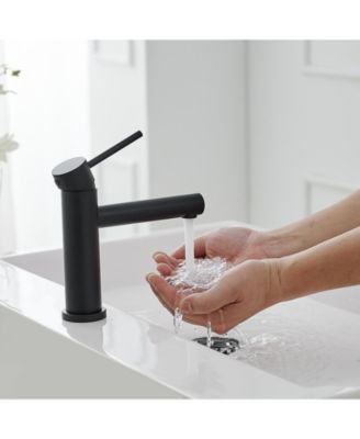 Single Hole Single-Handle Bathroom Faucet in Matte Black