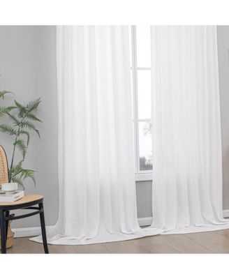 Cotton Blend Light Filtering Back Tab Curtains (2 Panels), 52"x108"