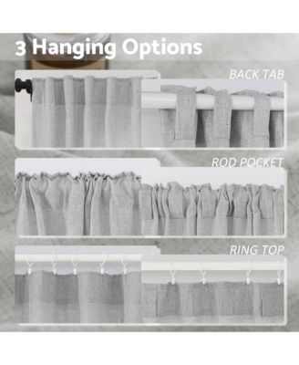 Linen Blend Light Filtering Curtains for Living Room (2 Panels), 52"x96"