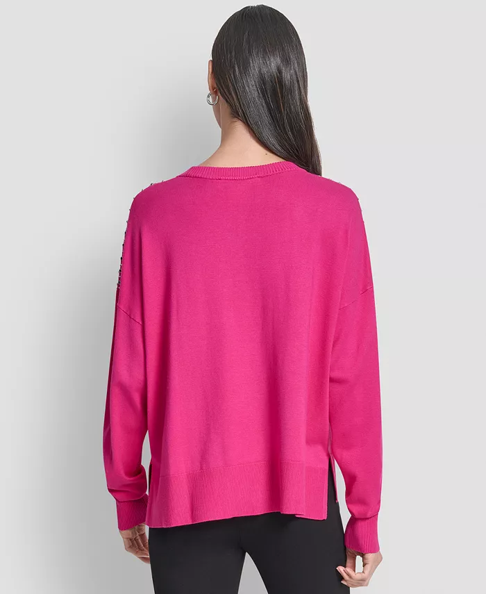Women's Hotfix Fringe Long Sleeve Sweater - thumbnail 4