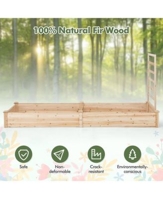 Raised Garden Bed Wooden Planter Box with Divided Space