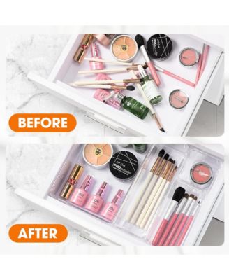 25 Piece Clear Plastic Drawer Organizer Set
