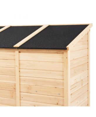 Outdoor Wooden Storage Shed with Lock, Waterproof Garden Tool Organizer