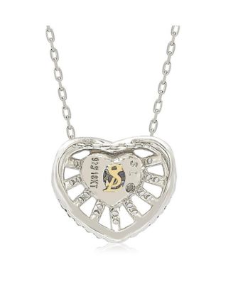 Suzy Levian Sterling Silver Sapphire & Created White Sapphire Heart Necklace