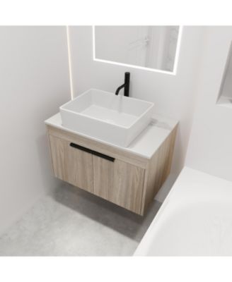 30 Inch Floating Vanity with Ceramic Basin