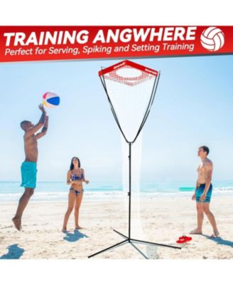 Volleyball Setter Trainer Net - Adjustable Angle & Height (8-13FT), Training Equipment for Serving, Spiking, Setting - Indoor & Outdoor