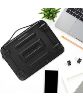 Black Hard Shell Laptop Sleeve - 15.6"/16" Abstract Geometric Waterproof Case with Strap for MacBook/HP/Dell/Lenovo/Asus