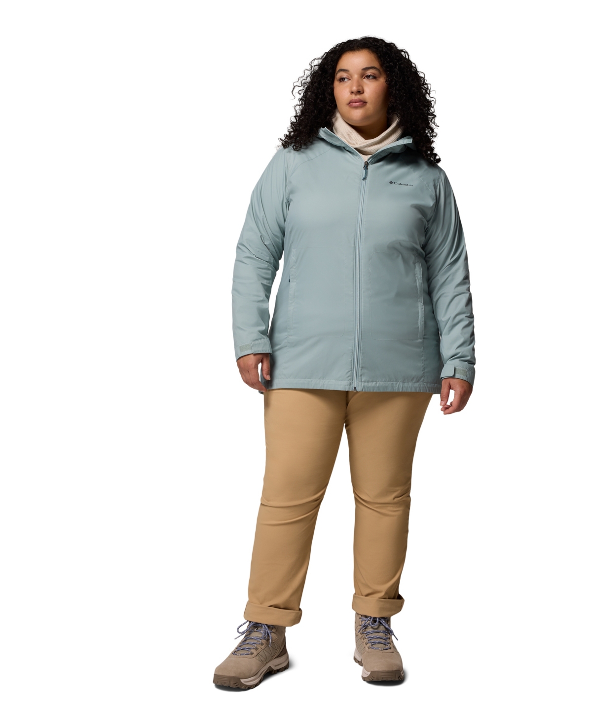Columbia Plus Size Switchback Lined Long Zipper Jacket In Blue
