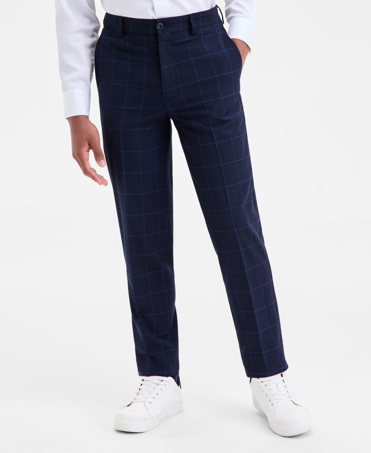 Michael Kors Big Boys Elasticized Waistband Pleated Pants In Black