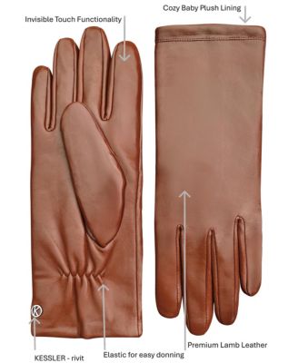 Women`s extra long Premium Lamb Leather Touchscreen Gloves "KEIRA"