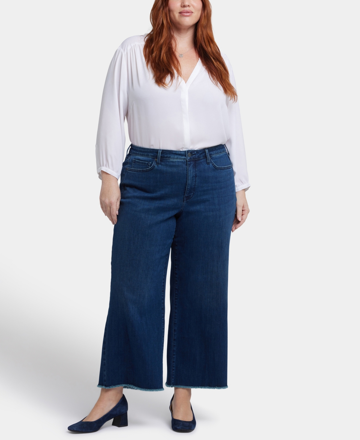 Nydj Plus Size Teresa Wide Leg Ankle Jeans In Blue