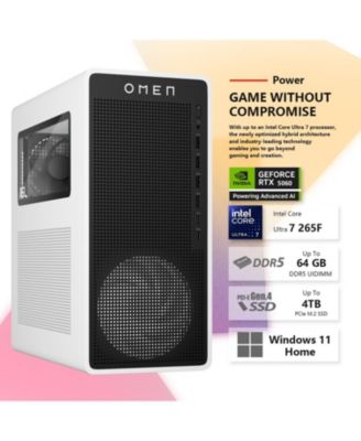 Omen 16L Gaming Tower Desktop Intel Core Ultra 7 265F 8GB RAM NVIDIA GeForce RTX 5060 512GB SSD Storage Windows 11 Home - Black