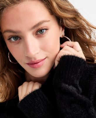 Women's Mock-Neck Fuzzy Sweater, Macy's Exclusive