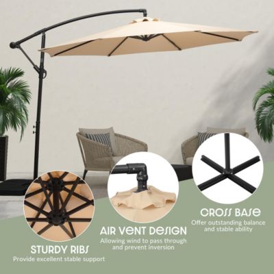 10 Ft Outdoor Patio Cantilever Offset Umbrella