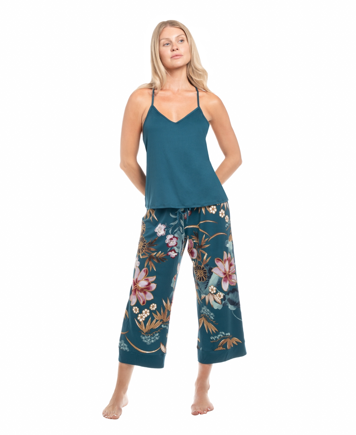 Linea Donatella Women's Knit Mihoko 3pcs Travel And Sleep Pajama Set In Multi