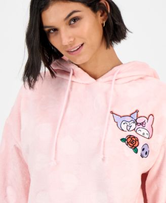 Juniors' My Melody & Kuromi Embossed Sherpa Hoodie