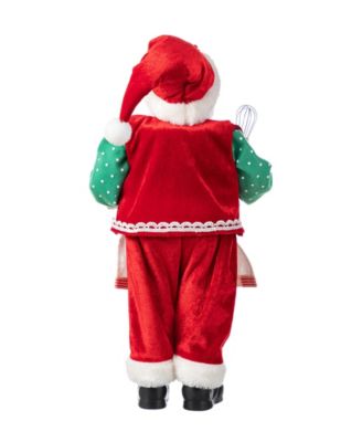 18" Faux Fur Christmas Chef Santa Figurine