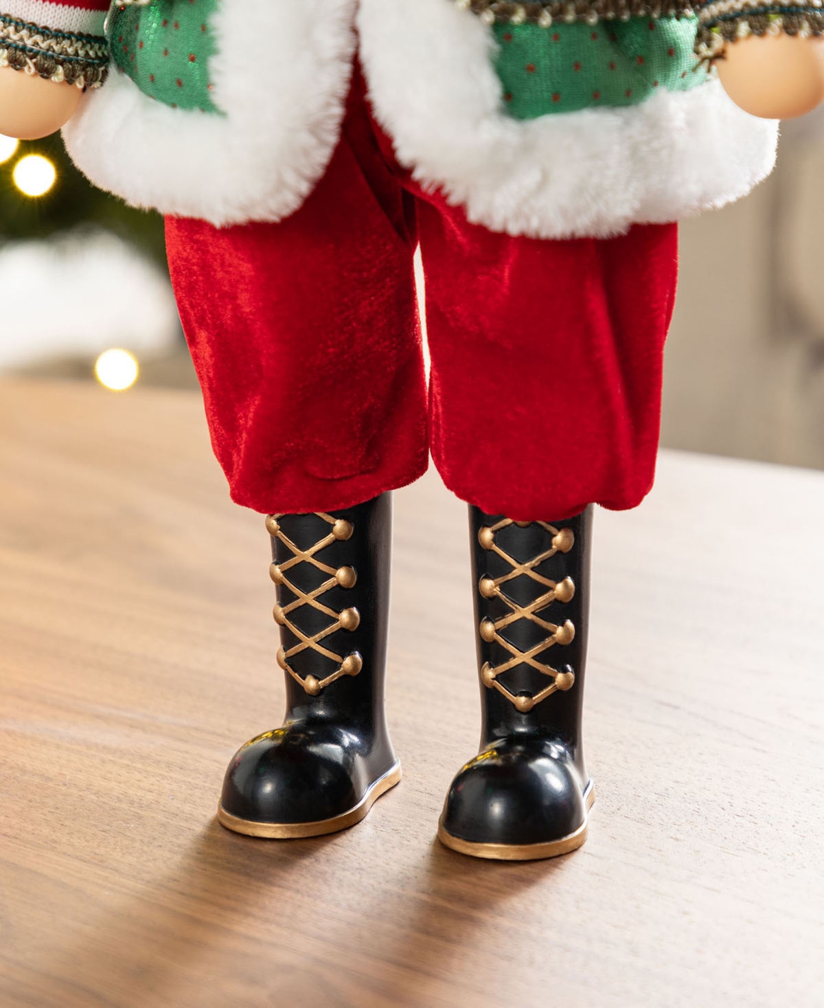 Glitzhome 20" Faux Fur Christmas Nutcracker Figurine In Multi