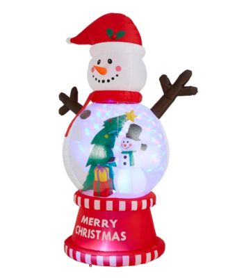 8" Lighted Inflatable Snowman Globe Scene D&eacute;cor