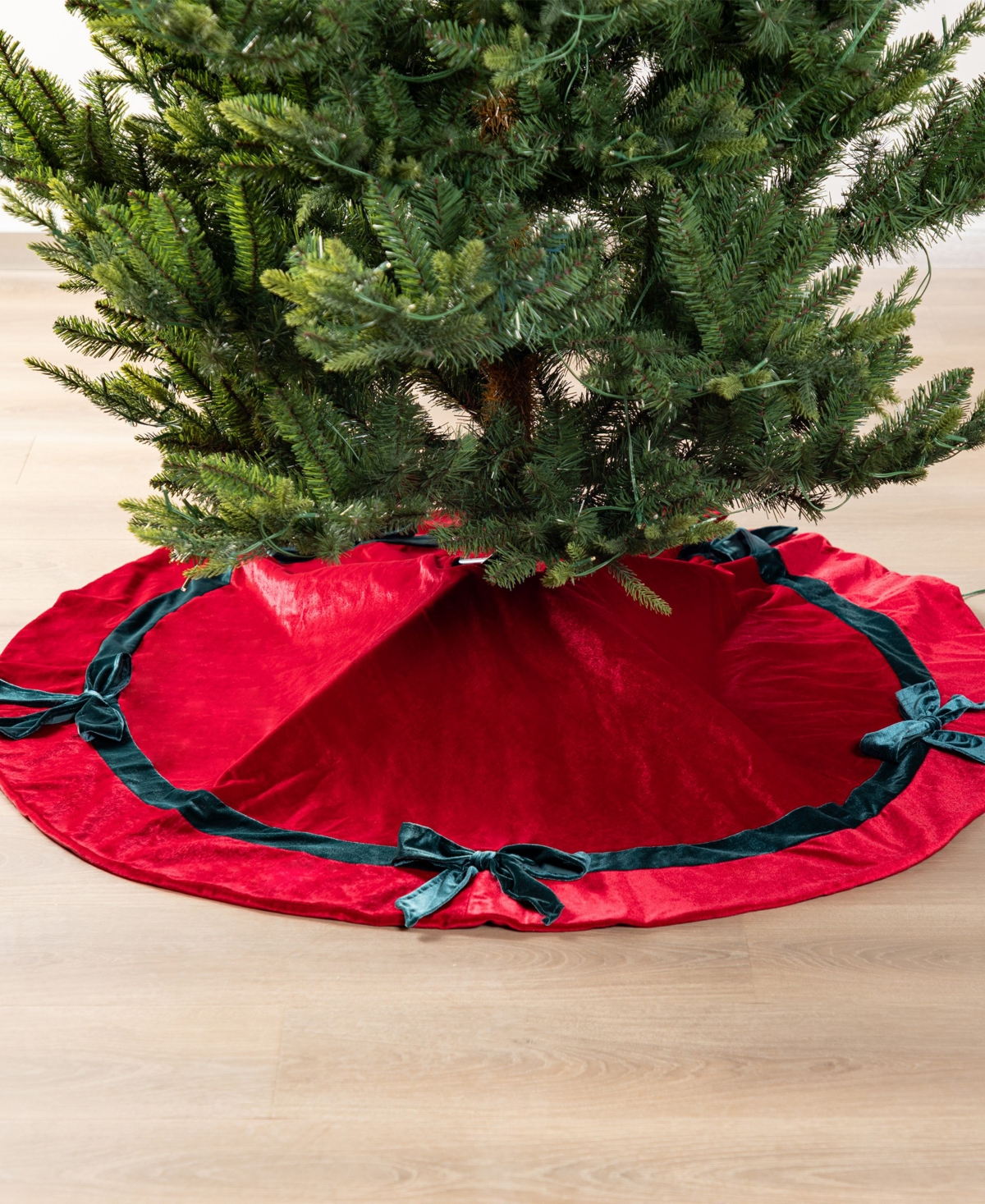Glitzhome 48" Christmas Tree Skirt With Bows In Multi