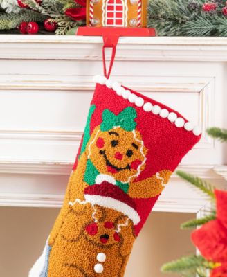21" Hooked Gingerbread Man Christmas Stocking