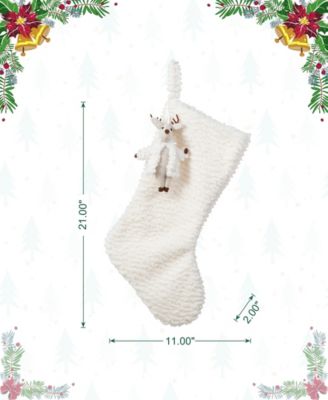 21" Plush Christmas Stocking with Complimentary Reindeer Ornament