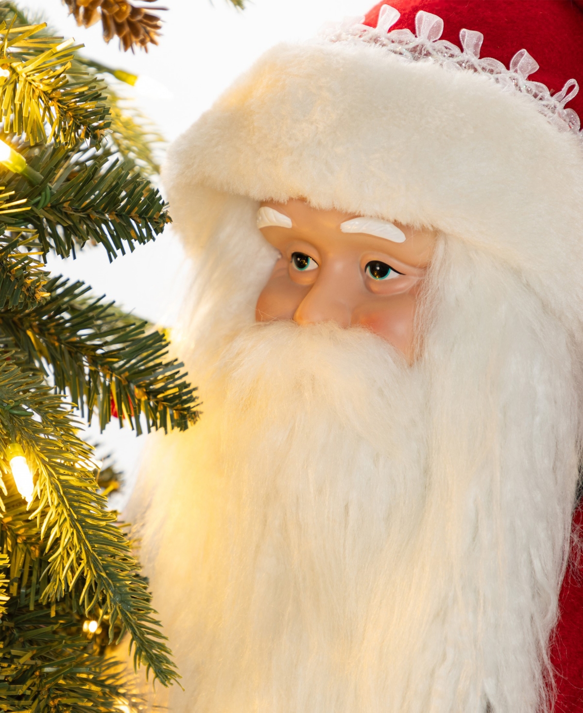Glitzhome 4" Oversized Christmas Woodland Santa In Multi