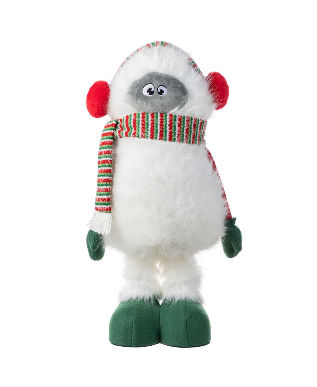 Glitzhome 29.25" Christmas Fabric Yeti With Telescoping Legs In Multi