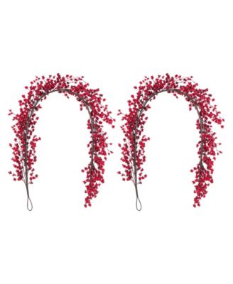 Christmas Red Berries Garlands, Set of 2