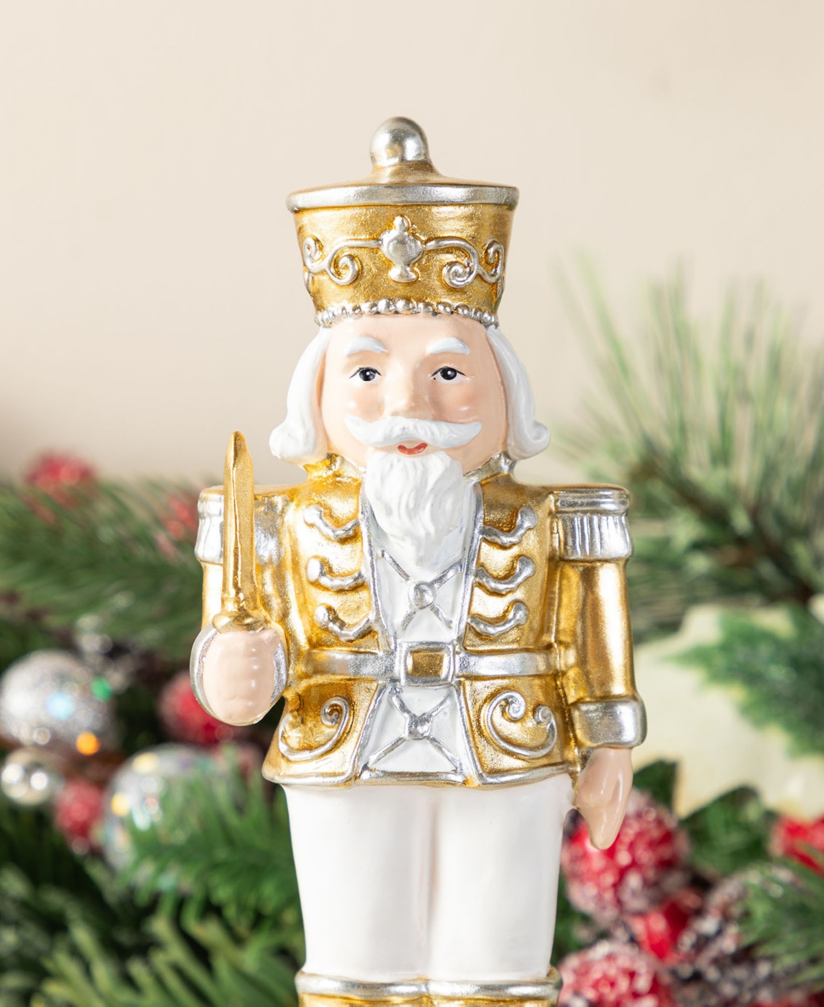 Glitzhome Christmas Resin Nutcracker Stocking Holders, Set Of 2 In Multi