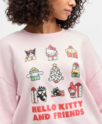 Juniors' Hello Kitty Christmas Grid Fleece Sweatshirt
