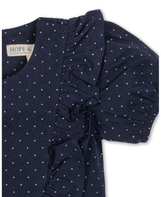 Toddler Girls' Organic Short Sleeve Knit Ruffle Dress