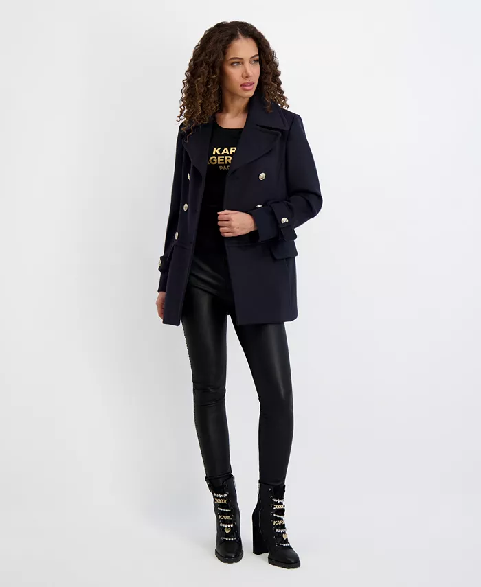Women's Dropped Waist Peacoat - thumbnail 3