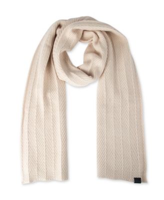 Men's 2-Piece Herringbone Knit Beanie and Scarf Box Set