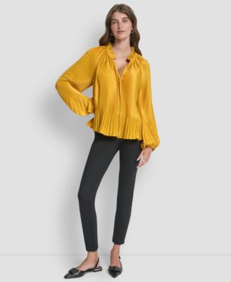 Women's Long Sleeve Pleat Top