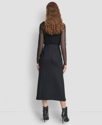 Women's Grommet Detail Midi Skirt