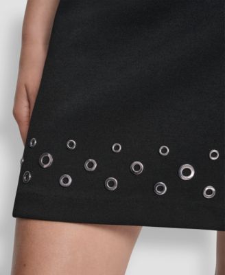 Women's Grommet Hem Detail Mini Skirt