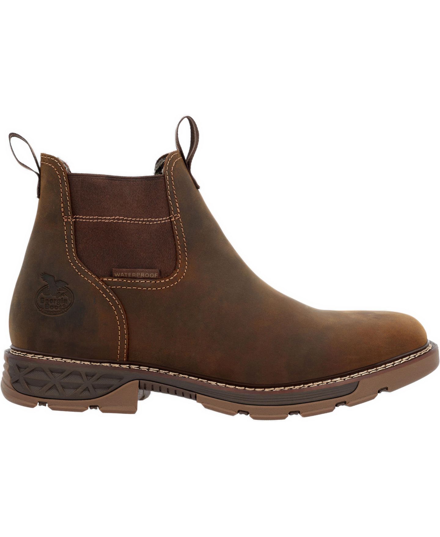 Мужские ботинки GEORGIA BOOT Carbo-Tec FLX Waterproof Chelsea Work Boot, цвет: Коричневый — фото 1