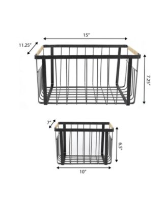 Henley Vintage Farmhouse Handmade Wire Metal Nesting Storage Baskets with Jute Wrapped Handles, (Set of 3)