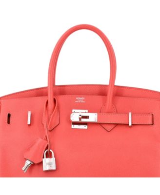 Pre-Owned Hermes Birkin 30 Handbag Pink Epsom with Palladium Hardware